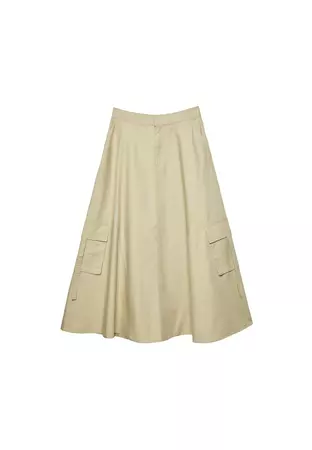 Flared cargo midi skirt - Women's Skirts | Stradivarius United States
