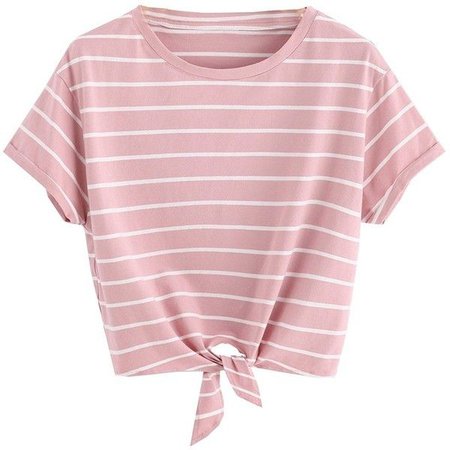 pink striped crop top