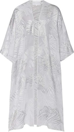 Marie France Van Damme Metallic Embroidered Silk-Blend Cover-Up