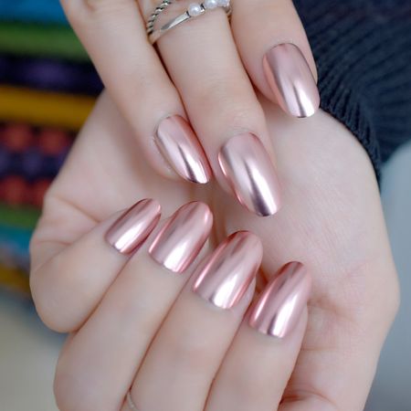 pastel metallic nails
