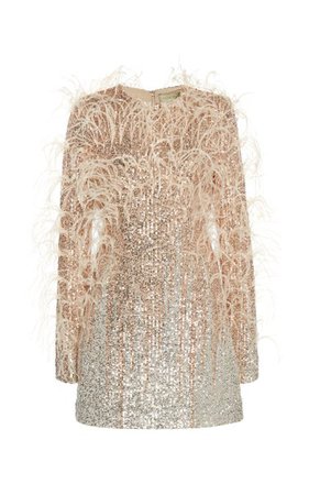 Feathered Sequin Mini Dress By Elie Saab | Moda Operandi