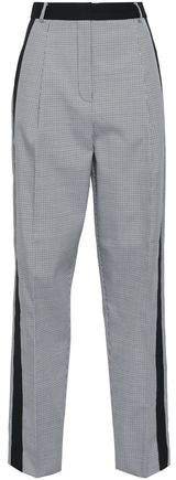 Houndstooth Woven Straight-leg Pants