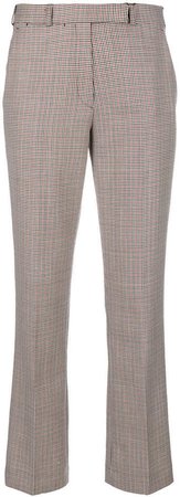 houndstooth straight-leg trousers