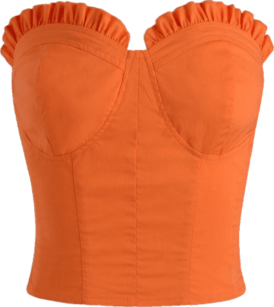 orange corset tube top