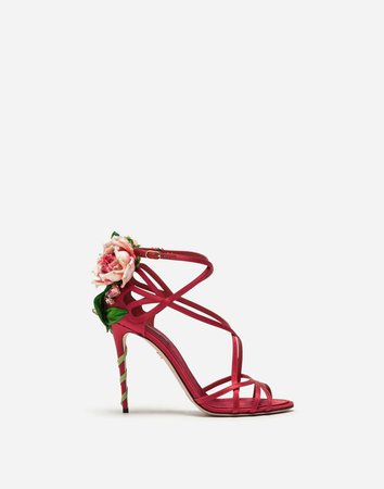 Satin Sandals With Embroidery