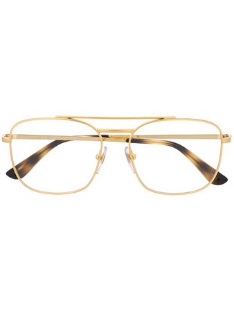 Gold Vogue Eyewear Aviator Frame Glasses | Farfetch.com