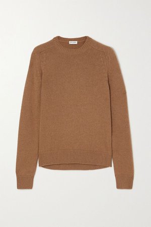 Brown Camel wool sweater | SAINT LAURENT | NET-A-PORTER