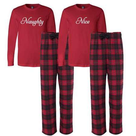 Naughty and Nice Flannel Pj set Christmas Pajamas | Etsy