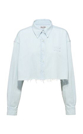 Cropped Denim Shirt By Miu Miu | Moda Operandi