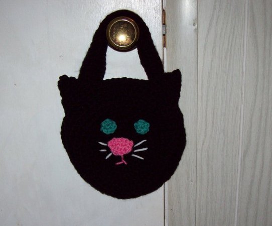 Black Cat Halloween Bag Kids Tote Trick Or Treat Bag Kids | Etsy