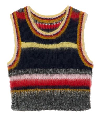 striped mohair sweater vest