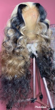 Blonde, Black, Brown curly lace wig