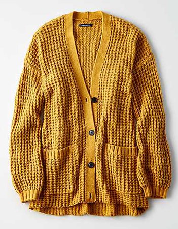 american eagle yellow sweater cardigan