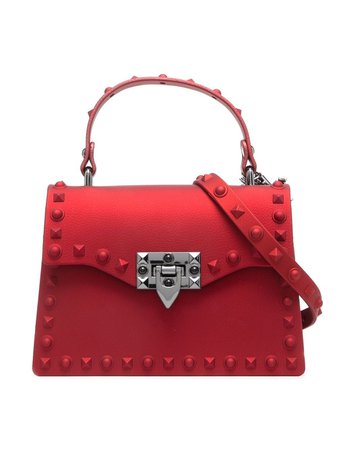 Shop red Monnalisa embellished letter-charm tote bag with Express Delivery - Farfetch
