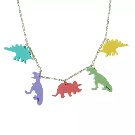 Pastel Dinosaur Charm Necklace by Love Boutique – Minimum Mouse
