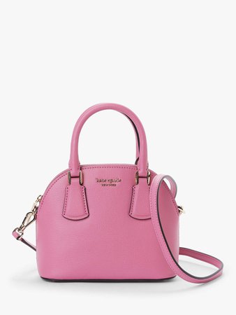 kate spade new york Sylvia Leather Dome Mini Satchel, Blustery Pink at John Lewis & Partners GBP156