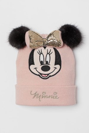 Appliquéd Hat - Light pink/Minnie Mouse - Kids | H&M US