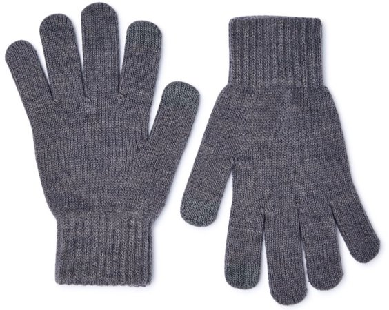gray gloves