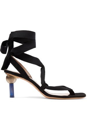 Jacquemus | Capri suede and canvas sandals | NET-A-PORTER.COM