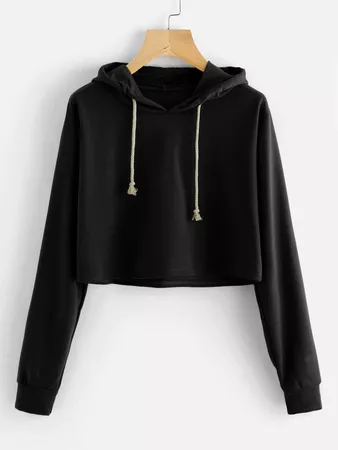 Black cropped hoodie