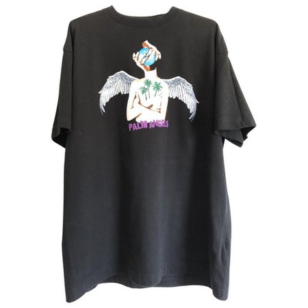 Black cotton t-shirt Palm Angels Black size XL International in Cotton - 8121224