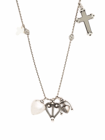 Saint Laurent multi-charm necklace - Silver