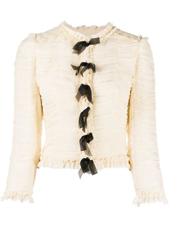 Chanel, silk ruched bolero jacket