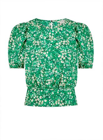 Green Floral Print Blouse | Miss Selfridge