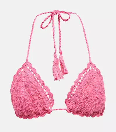 Exclusive To Mytheresa Crochet Bikini Top in Pink - Anna Kosturova | Mytheresa