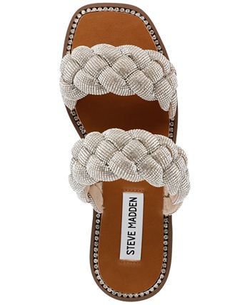 Steve Madden Women's Newbie Braided Rhinestone Slide Sandals & Reviews - Sandals - Shoes - Macy's