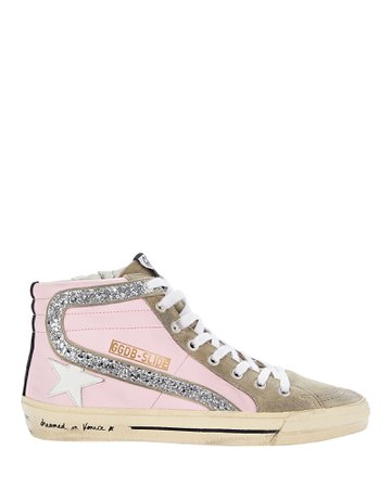 Golden Goose Slide Leather High-Top Sneakers | INTERMIX®