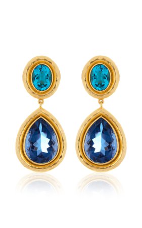 Santorini 24k Gold-Plated Brass Quartz Earrings By Valére | Moda Operandi