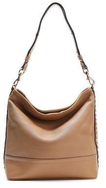 Studded Textured-leather Shoulder Bag