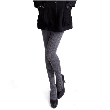 Women's Winter Cable Knit Sweater Footed Tights Warm Stretch Stockings Leggings | Wish