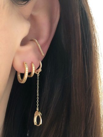 gold handcuff earrings ear jewelry