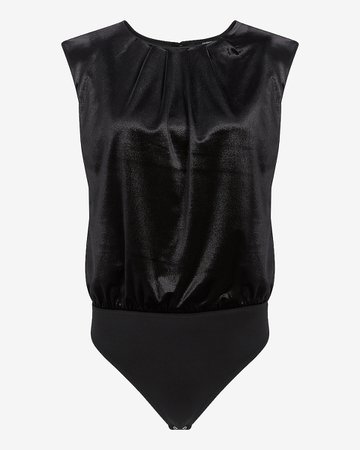Velvet Strong Shoulder Thong Bodysuit | Express