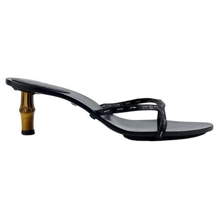 black Gucci bamboo vintage sandal