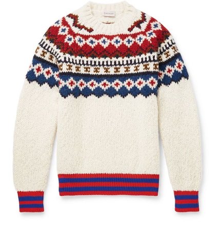Fair Isle Wool Blend Sweater by Moncler