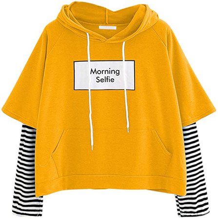 Weant Womens Crop Hoodies Casual Long Sleeve Mesh Patchwork Letter Loose Cute Crop Tunic Hooded PulloverSweatshirts Jumper Blouse Tops Coats Outwear for Ladies Girls Autumn Winter Clothes: Amazon.co.uk: Clothing