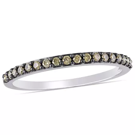 1/4 Carat T.W. Brown Diamond 10kt White Gold Anniversary Ring - Walmart.com