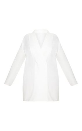 Plus White Oversized Blazer Dress | Plus Size | PrettyLittleThing