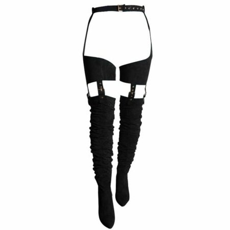 Womens Ladies Belt Thigh High Over The Knee Boots Sexy Stilleto Kinky Fetish Zip | eBay