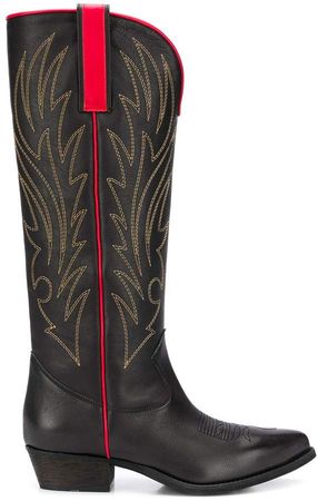 Semicouture stitch-detail knee-high boots