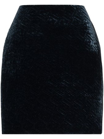 Fendi monogram-embossed velvet skirt - FARFETCH