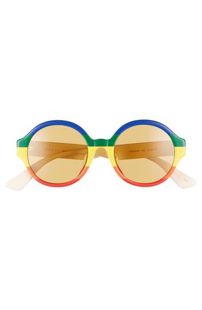 51mm Rainbow Stripe Round Sunglasses, Alternate, color, MULTICOLOR