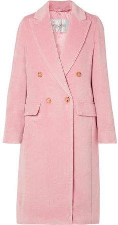 Zarda Double-breasted Alpaca Coat - Baby pink