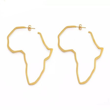 Large Africa Outline Earrings African Earrings Africa Map | Etsy