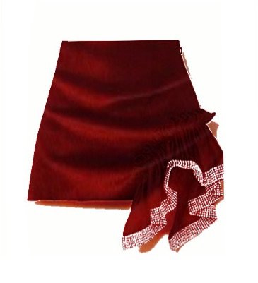 AREA Red Velvet Embellished Skirt