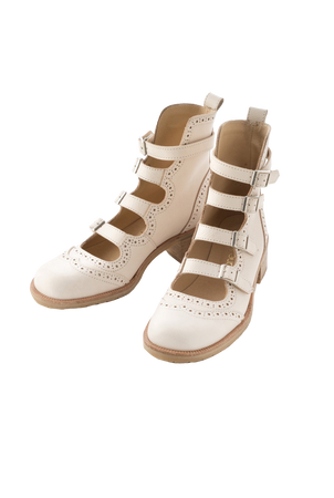 4 strap shoes (white) - jane marple