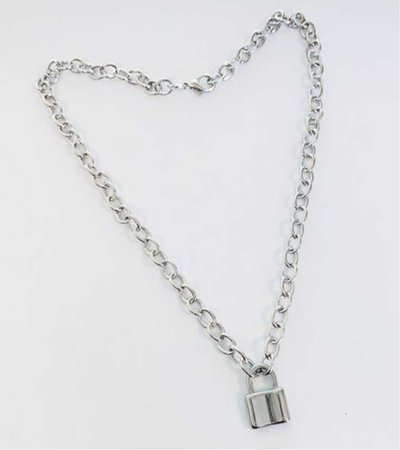 lock sliver necklace
